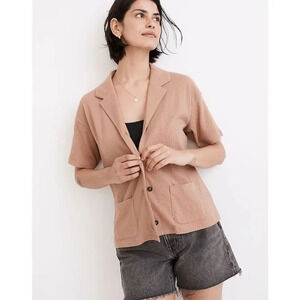 MADEWELL | Knit Lightspun Camp Shirt Front Pockets Mauve | Size Medium
